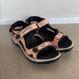 Gold Velcro sandals